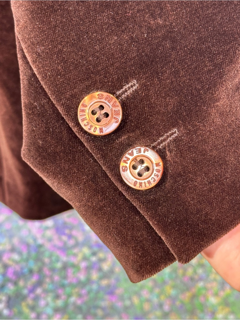 VTG Moschino Jeans Brown Velvet Blazer Jacket - Picture 9 of 9